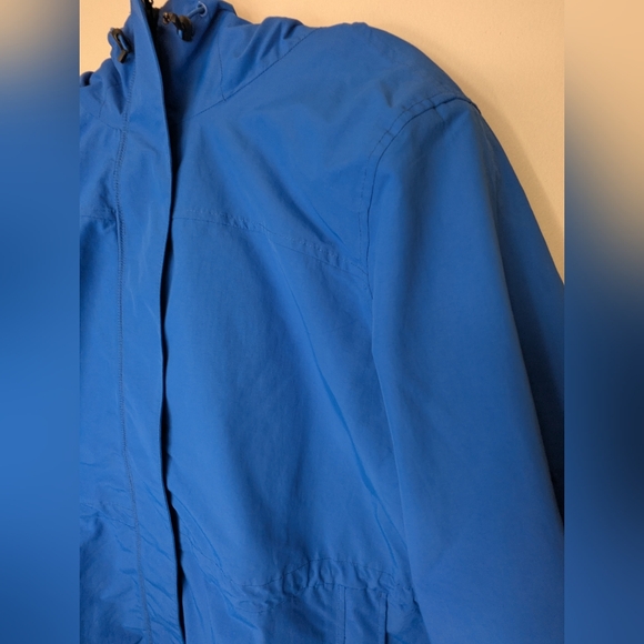 Lands End Womens Plus Size Blue Squall Hooded Waterproof Blue Raincoat Jacket 3X - Picture 5 of 12